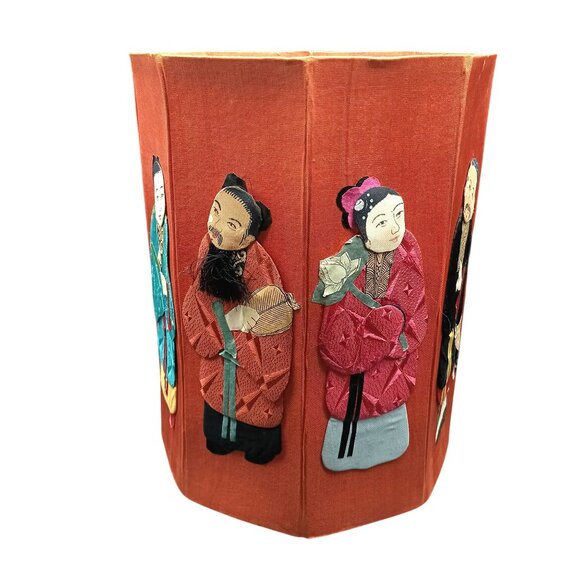 Vintage Asian Handcrafted Octagonal Box with 8 Immortals Figural Panels - Picture 4 of 5